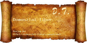 Domoszlai Tibor névjegykártya