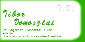 tibor domoszlai business card